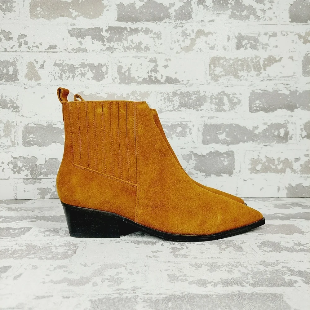 New Marc Fisher LTD Yarita Natural Pointed Toe Bootie W616 - Picture 4 of 11
